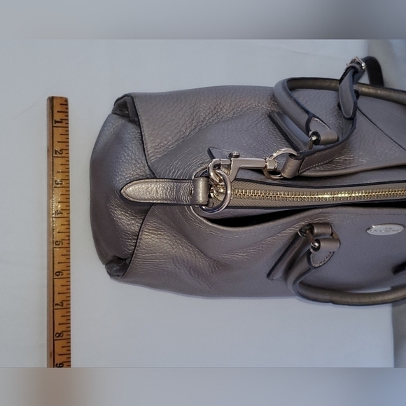 COACH MORGAN SATCHEL IN PEBBLE LEATHER METALLIC SILVER - Picture 4 of 9